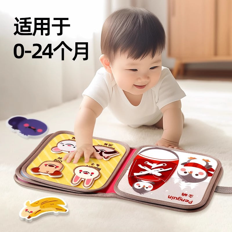 Tearable books for babies - durable, chewable cloth books with velcro - quiet, hand-tearable books - early education toys - washable