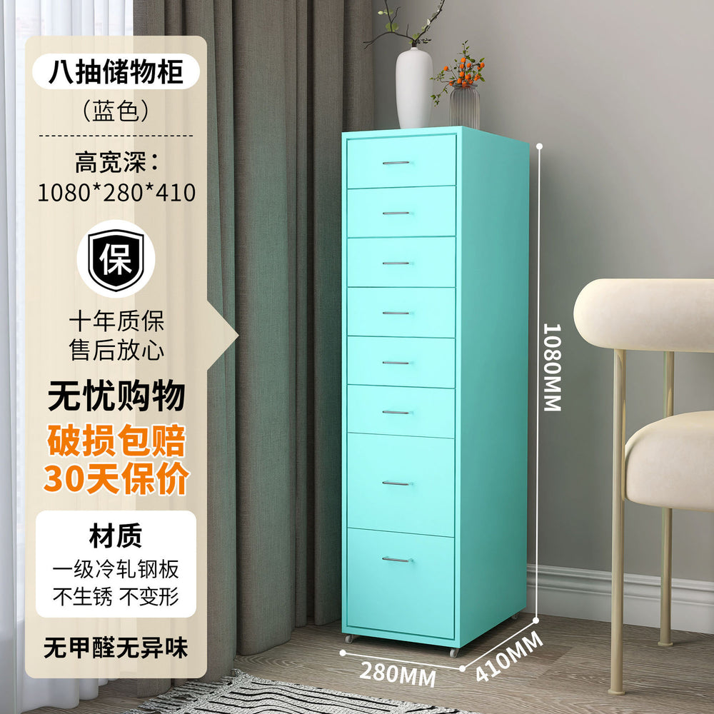 Wrought iron storage cabinet - multi-tier drawer unit for living room, bedroom, and girls' room - cute and practical floor-standing combination storage cabinet