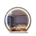 Semi-circular makeup mirror desktop desktop led smart lighted for home dressing mirror can be rotated popular ins style new arrival