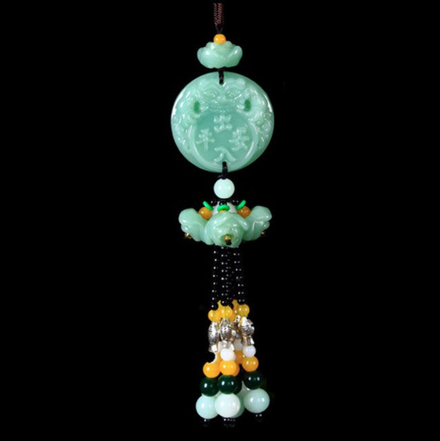 Car pendant car rearview mirror lotus entry and exit safe pendant car interior decoration supplies collection nafu hanging ornaments