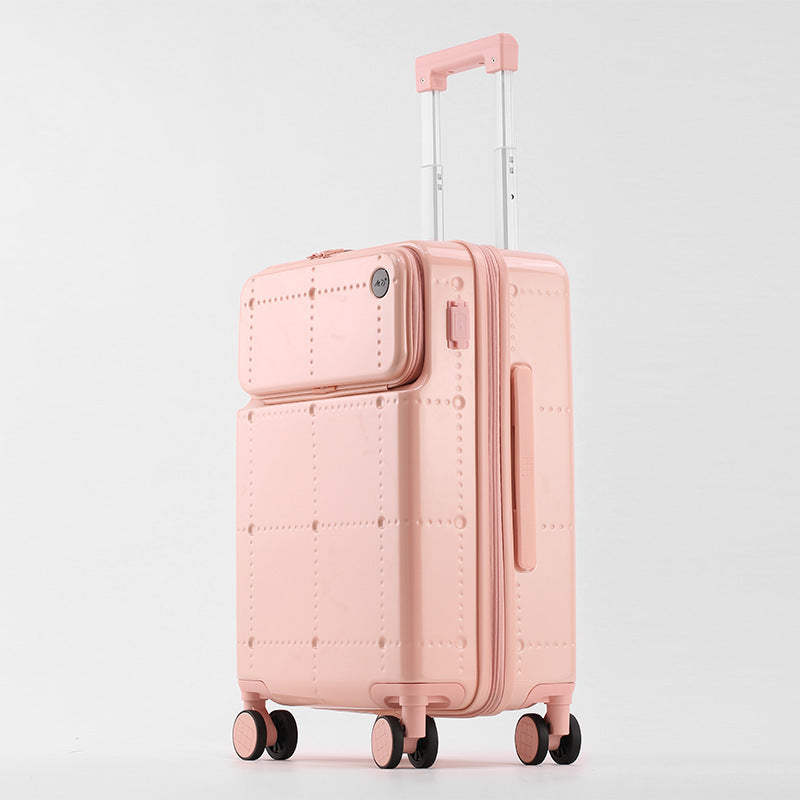 New front open lid suitcase Women's universal wheel trolley case Suitcase Convenient computer warehouse Boarding case Password case