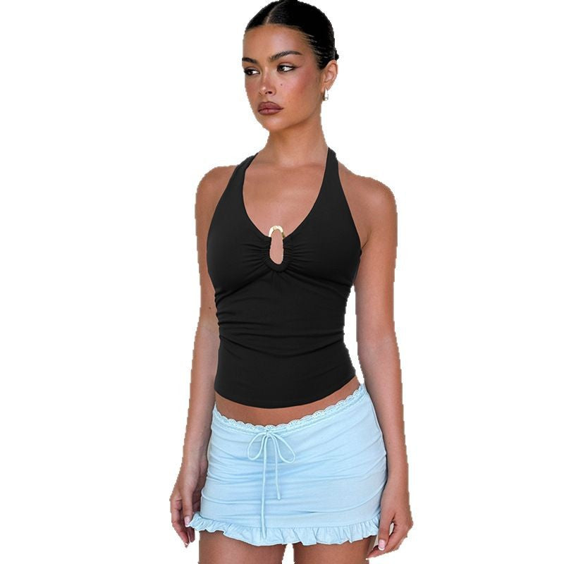 fashion for europe and america:  summer new arrivals - spicy girl style sexy halter neck tie backless slim-fit tank top