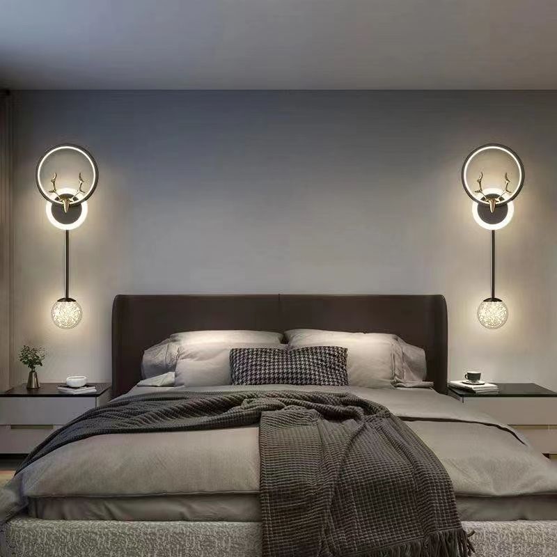 Modern minimalist nordic light luxury style wall lamp - bedroom bedside, hallway, creative background wall lighting fixture