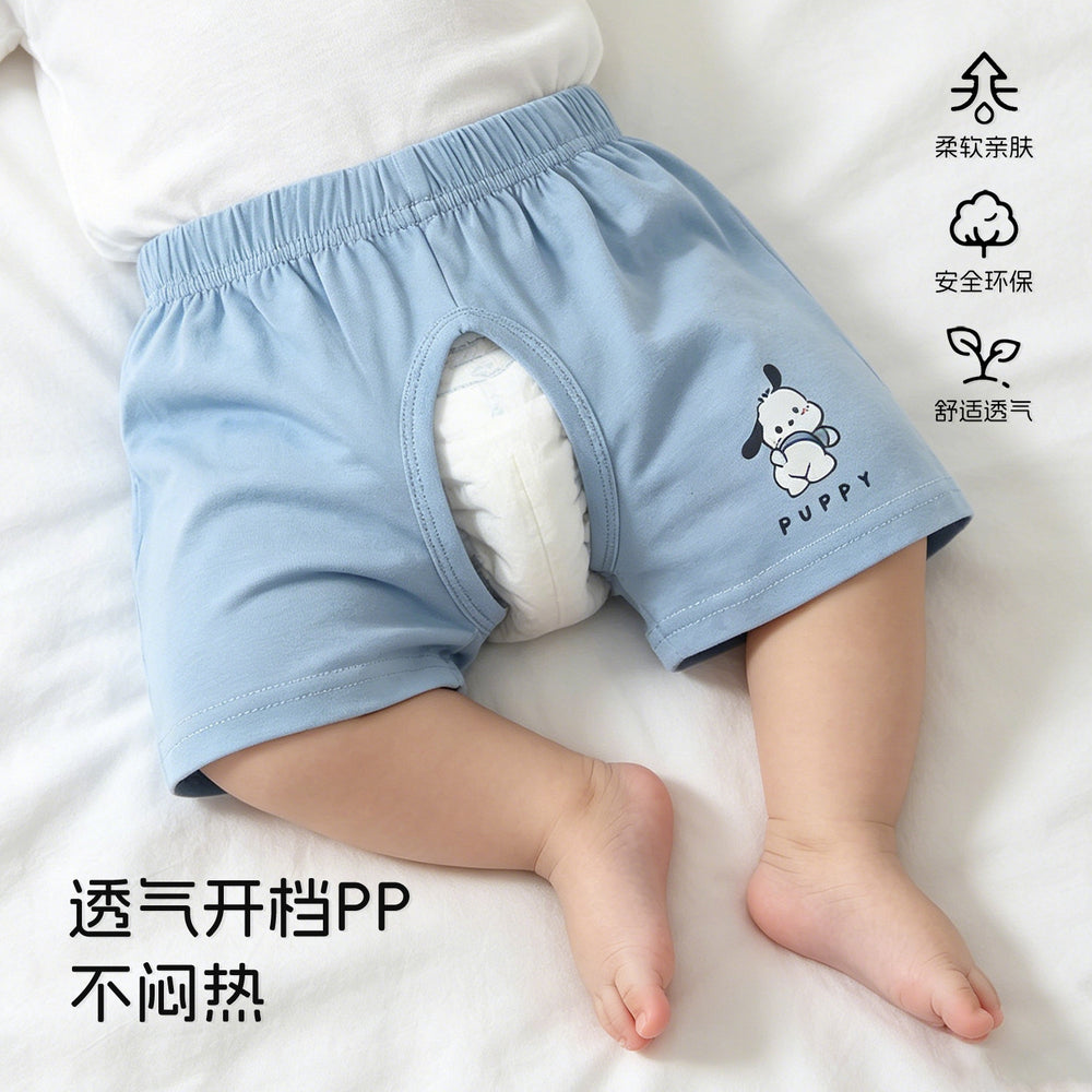 Baby shorts summer thin outwear male and female baby open crotch half length pants summer 1 to 2 years old infant crotch pants