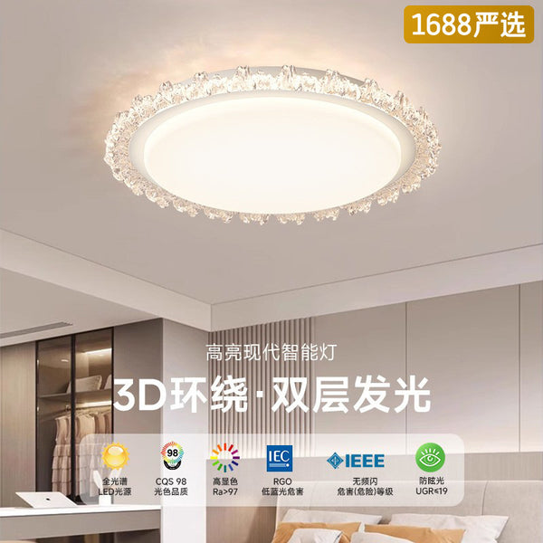 [Strict selection] Ceiling lamp Modern simple French warm romantic crystal light luxury high-end master bedroom room lamps