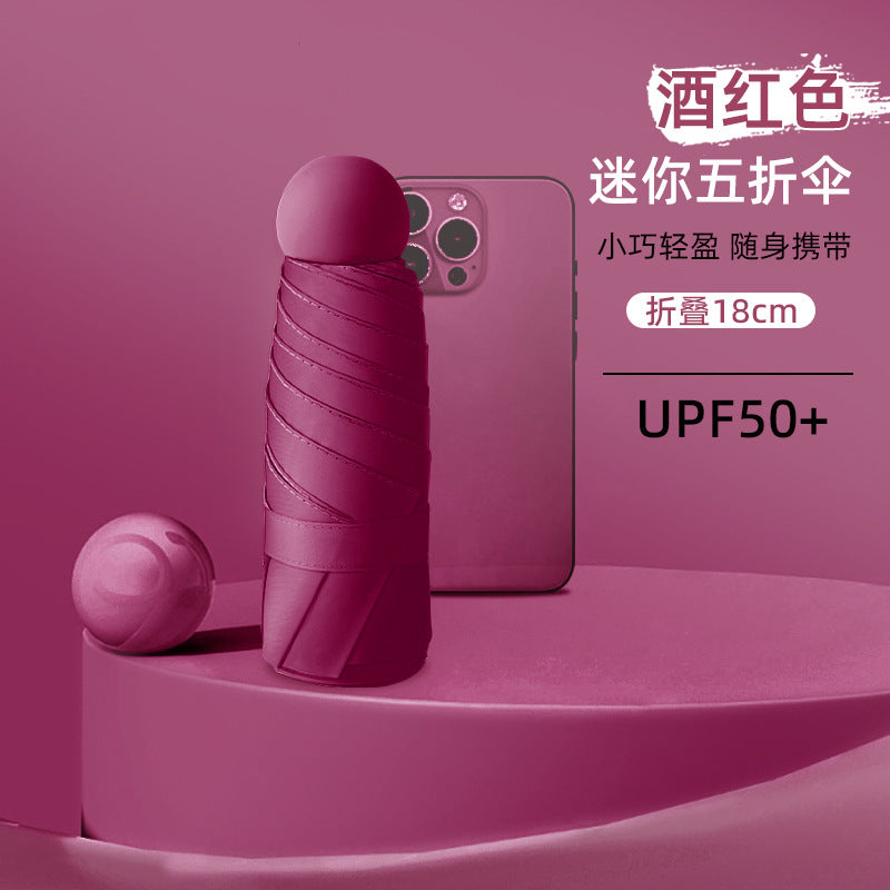 50% off capsule umbrella sun umbrella sun umbrella mini rain or shine umbrella women's portable customizable logo wholesale