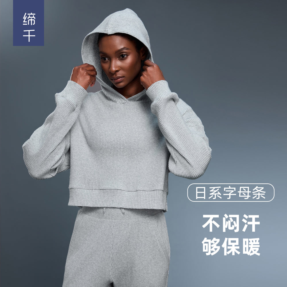 Loose hooded sports sweatshirt women's knittingeasiest for matchspring & falltopsshortwork clothingcasualpulloverd25162