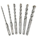 Long impact electric hammer drill bit for wall drilling, two pits, two grooves, round handle, four pits, square handle, concrete cement wall drilling drill