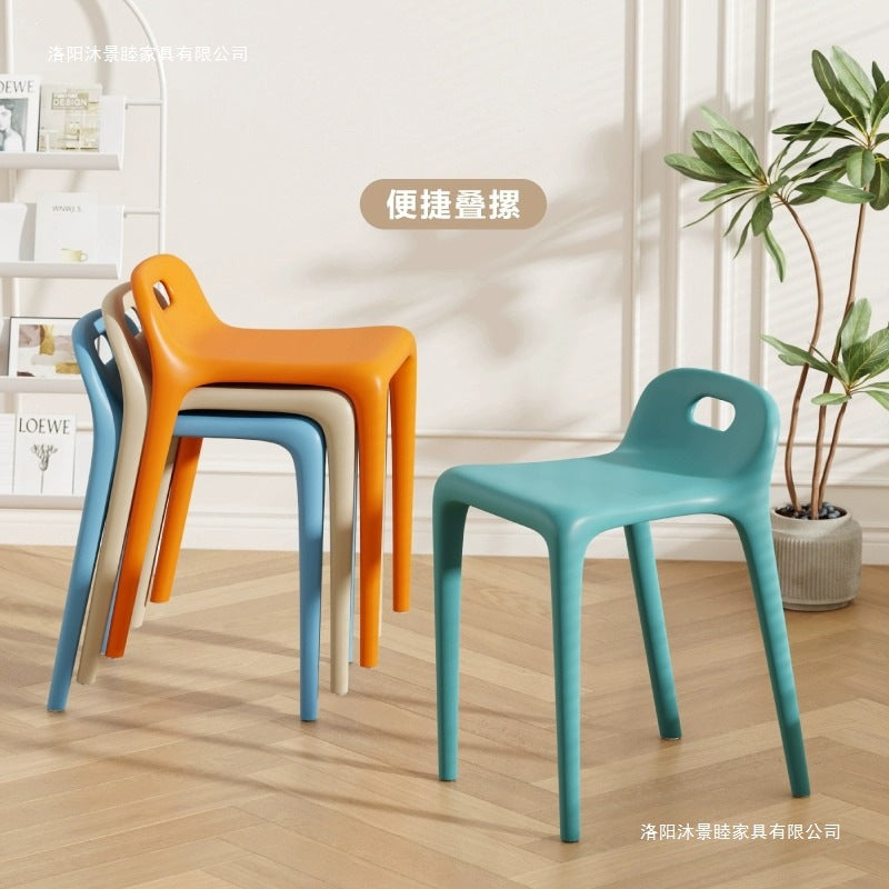 Modern minimalist home chair - restaurant spare thickened plastic chair - dining table chair stool - stackable plastic stool