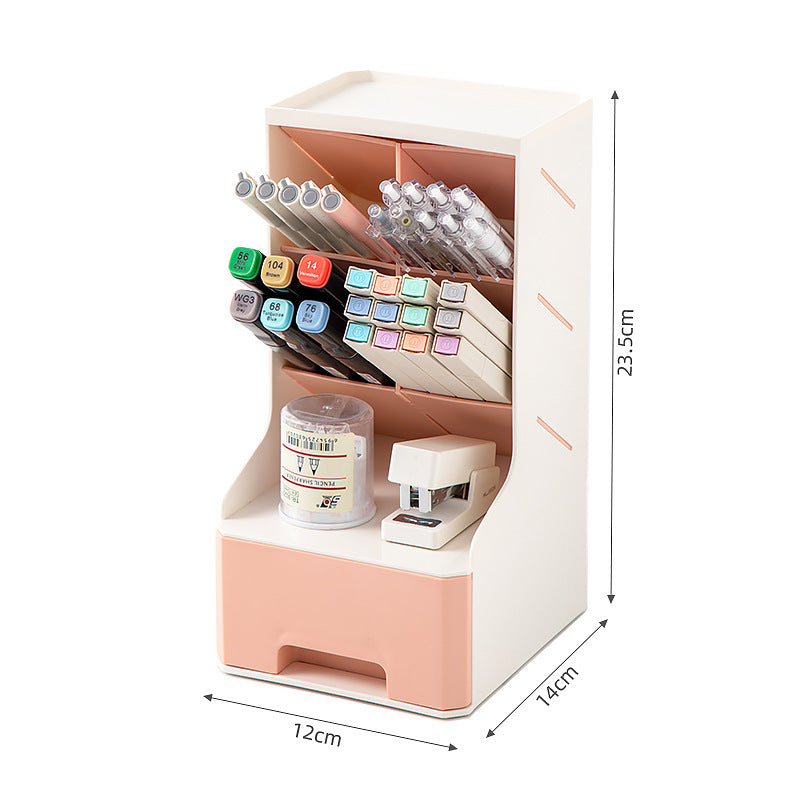 Desktop storage box Drawer type Plastic desk Stationery storage box Dormitory desk Student diagonal pen holder