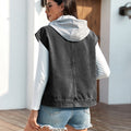 Ebay european and american cross-border women's summer  independent station new washed single-breasted denim vest vest trendy