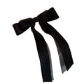 European and american cross-border retro black ribbon bow hair clip - elegant, minimalist, and high-end hair accessory for women