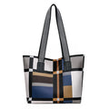 Trendy women's bag new korean style plaid shoulder bag color block large capacity tote bag handbag mom bag