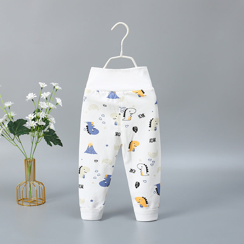 Baby high waist long johns pure cotton men's and women's children's baby spring & fall single open pants newborn kids open crotch pants