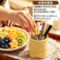 Premium 304 stainless steel portable fruit fork storage cup - creative, colorful, and wholesale ceramic cup holder