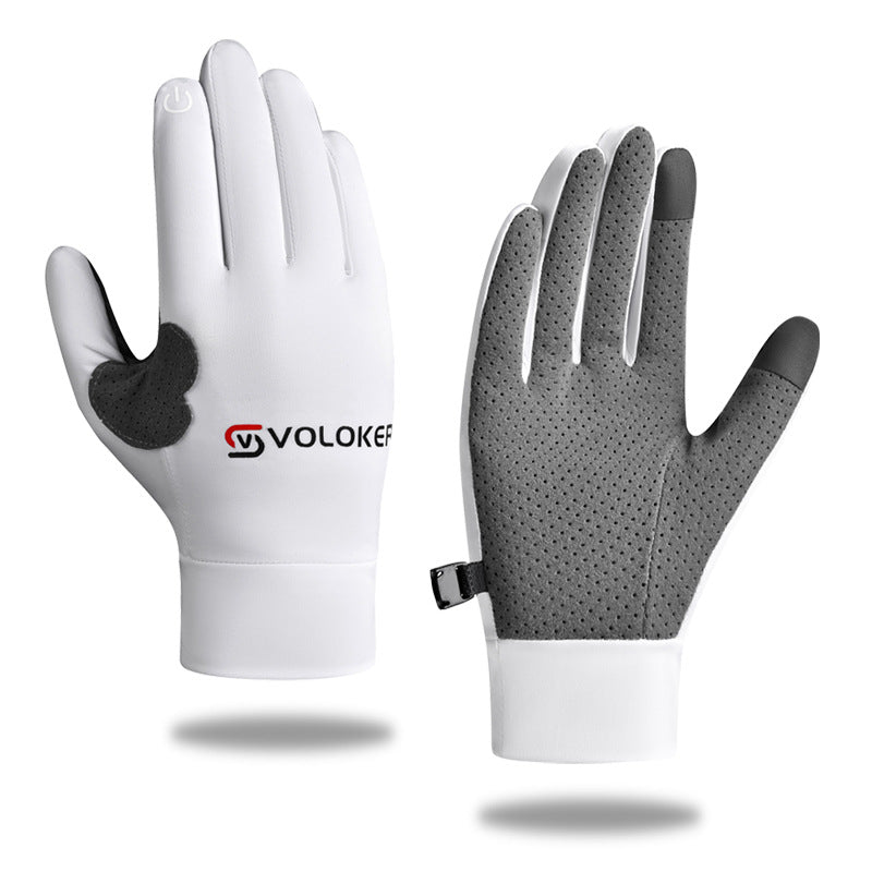 Cycling gloves summer men's and women's thin ice silk sports outdoor fishing fitness touch screen cycling cycling gloves