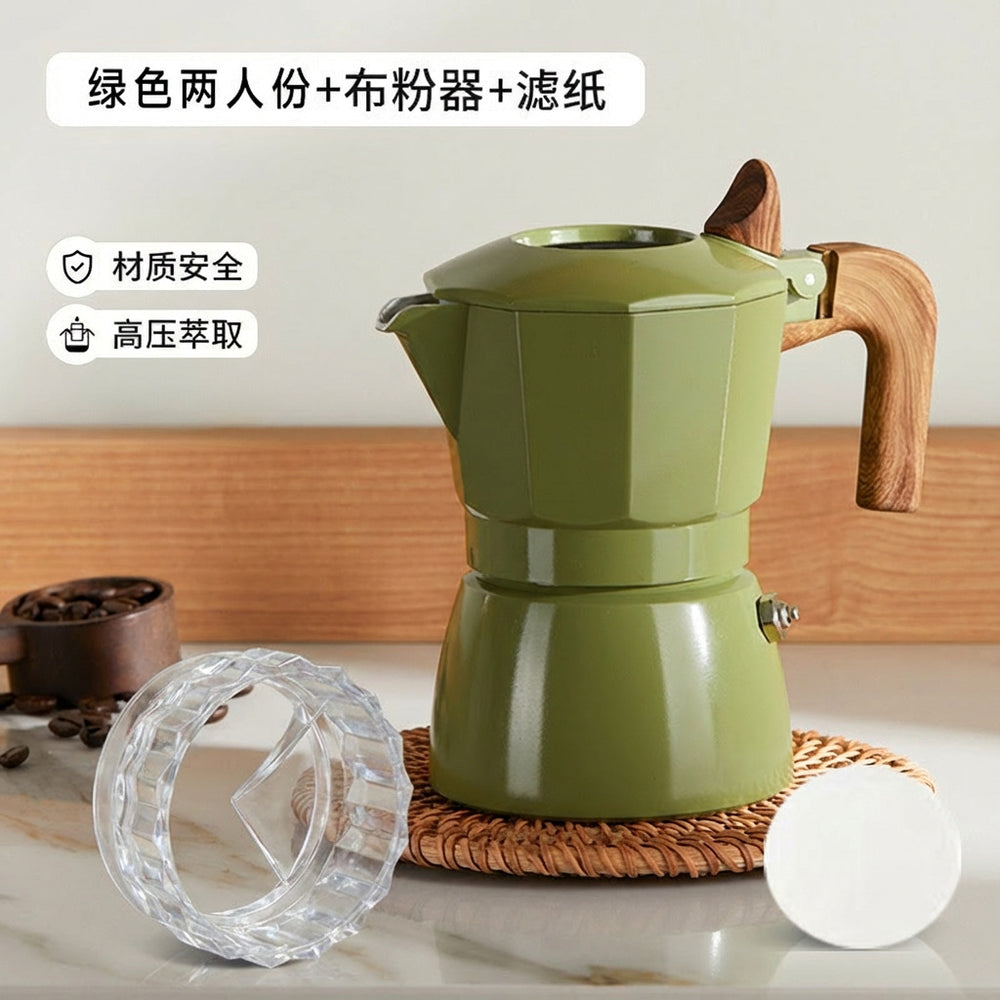 New double valve moka pot italian espresso coffee maker outdoor coffee brewing moka pot espresso coffee maker - export quality
