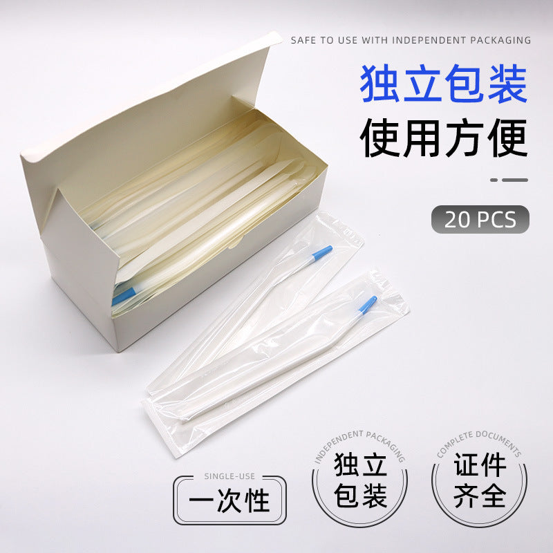 Dental oral saliva suction tube, French long elbow, individually packaged plastic straw, strong straw wholesale 20 pcs/box