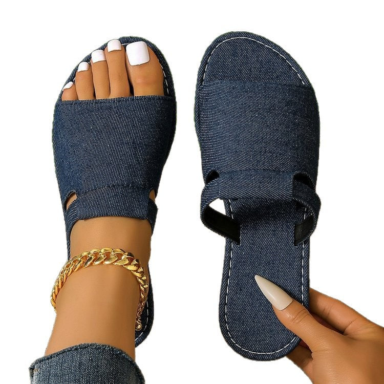 European and american plus size flat sandals for women,  summer new arrival, comfortable open-toe beach slippers, factory wholesale