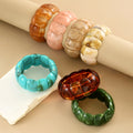 Adjustable resin bracelet wholesale - european & american cross-border jewelry - fashionable, trendy, light luxury, high-end ombre wide bangle for women