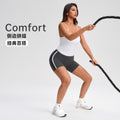 High-waisted, figure-hugging peach cutout shorts with color blocking and seamless design - perfect for running, fitness, and yoga (yg-1002)