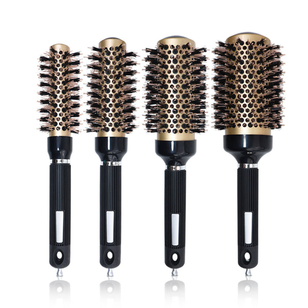 Cross-border new golden roller comb, high temperature resistant ceramic aluminum tube comb, curly hair styling comb with hair picking comb manufacturer