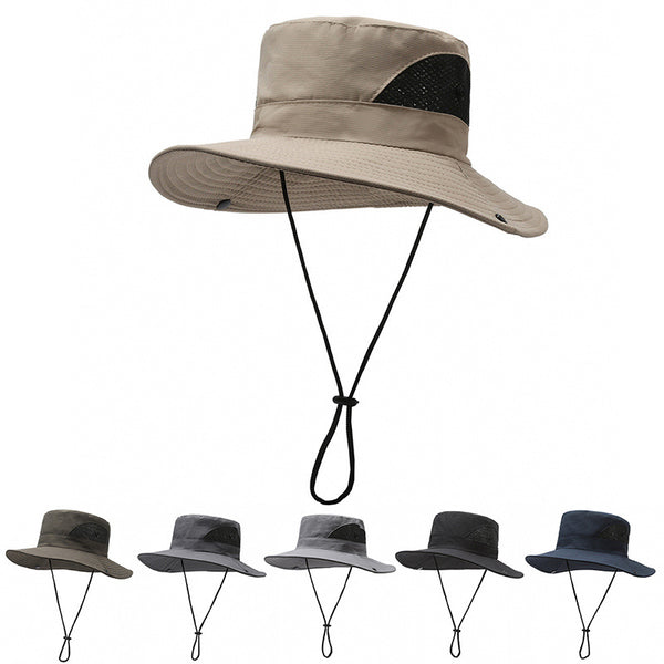 Outdoor breathable summer bucket hat men and women camping mountaineering sun protection hat fishing shade western cowboy hat
