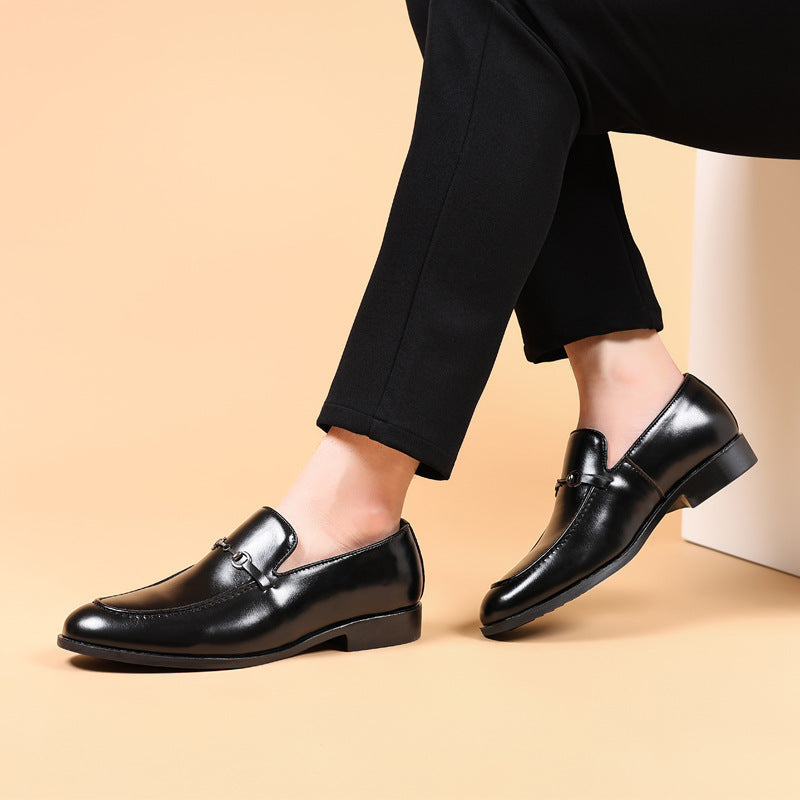 2025plus sizemale leather shoes men's new business formal casual shoes men's british k-style pointed toe plus size shoes