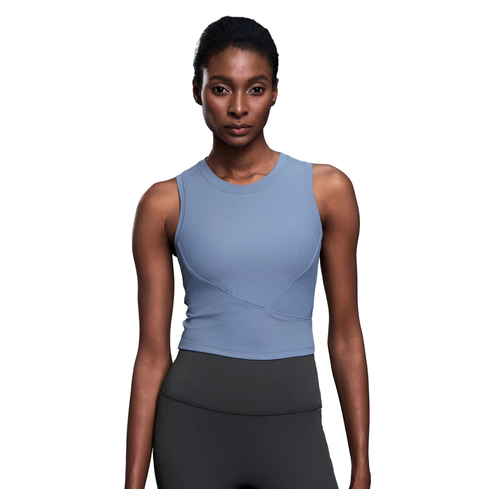 Spring/summer new high-elasticity padded sleeveless yoga top - push-up, shockproof, running & fitness sports bra for women - d25041