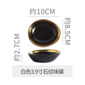 Retro special-shaped ceramic western food steak plate electroplated gold accessible luxury style western food salad bowl mug high-looking plate