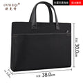 Large capacity satchel document bag double layer zipper bag office bag conference bag business briefcase oxford cloth document bag