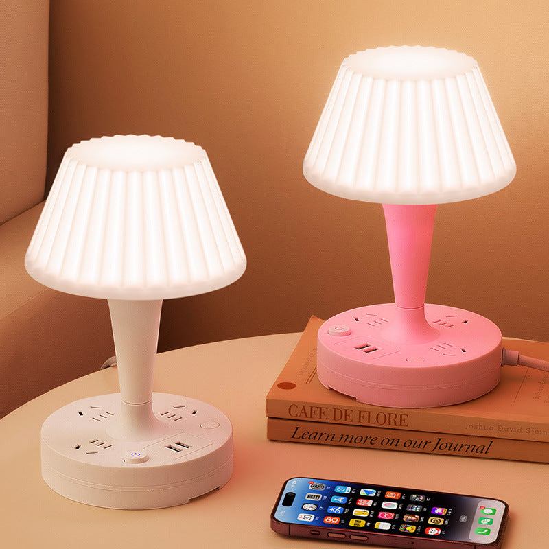 Integrated desk lamp & nightstand light - led bedside lamp for study, bedroom, baby feeding, eye protection, and sleep