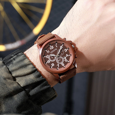 new fashion versatile military quartz watch - date display nylon strap men's stylish fashion watch