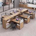 Modern minimalist office desk and chair set - double/6-seat workstation for office use