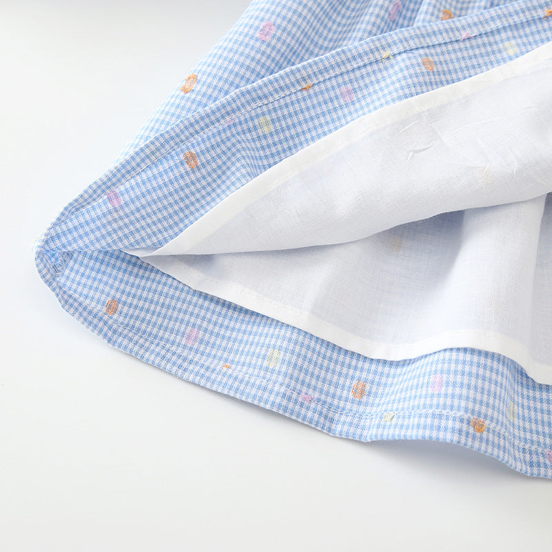 Baby outfit set - new autumn  collection - girls' set - pastoral style - sky blue polka dot floral print - children's clothing