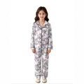 girls' spring/summer new arrival: elegant printed long-sleeve shirt and wide-leg pants two-piece set - perfect for loungewear or casual wear