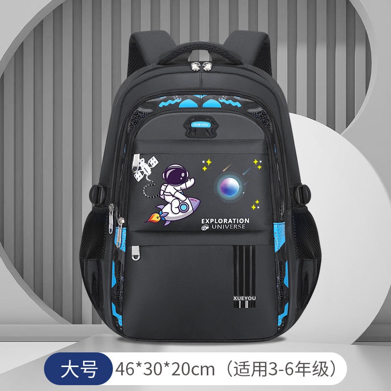 foreign trade schoolbag for primary school boys, first to sixth grade, large capacity, lightweight, spine-protecting and burden-reducing kids backpack