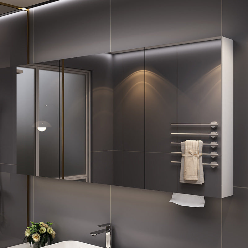 Smart bathroom mirror Solid wood separate wall-mounted bathroom mirror cabinet Locker Toilet storage locker Mirror