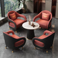 Luxury office business negotiation single sofa chair, negotiation table and four chairs, small round table negotiation table and chair set