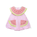 Cute and sweet summer outfit : stylish new cartoon baby girl's super adorable watermelon sleeveless summer romper for infants and toddlers