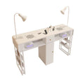 New arrival: extra-wide 45 turbine engraved grade vacuum marble & porcelain surface multifunctional minimalist nail table and chair set