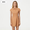 Summer midi dress women's waist slimming tennis dress comfortable breathable short sleeve sports yoga dress dss068