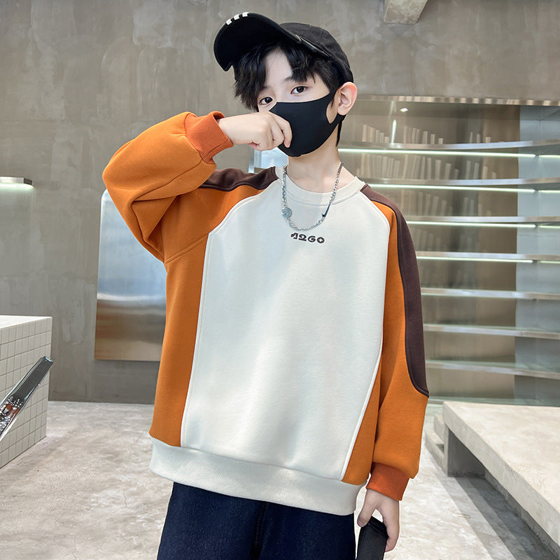 Boys' spring/autumn sweatshirt -  new collection - mid-to-large size kids' autumn long-sleeve t-shirt - trendy boys' autumn top