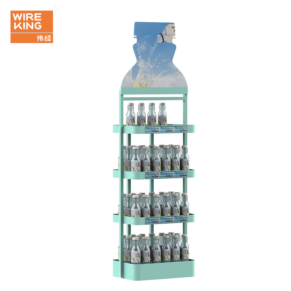 Factory Customized Supermarket Beverage Display Rack Beverage Sparkling Water Display Rack Convenience Store Beverage Display Rack