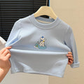 Spring new children's cartoon puppy base layer t-shirt top, trendy casual kids' sweatshirt tee for boys and girls
