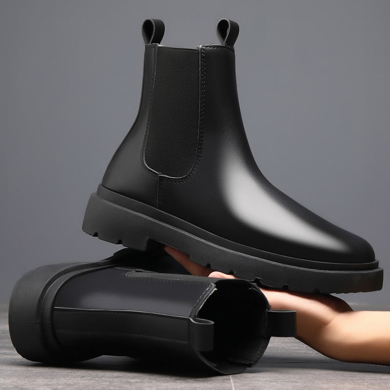 Chelsea boots men's high-top shoes chimney popular cotton shoes autumn winter trendy men's bootsworkwear british style snow boots