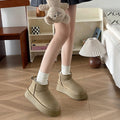 Fleece-lined snow boots for women, thick-soled, 2026 winternew arrival fur all-in-one short boots, thickened non-slip cotton shoes