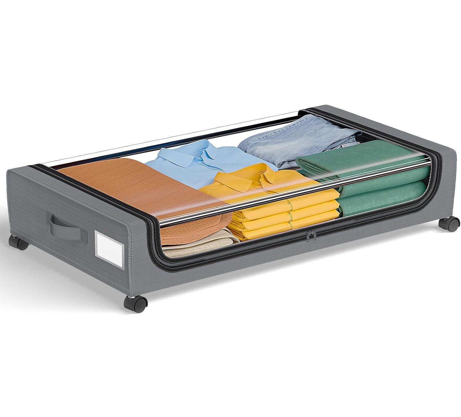 hot-selling under-bed storage box with wheels, household under-bed sorting clothes, books, fabrics, storage boxes wholesale