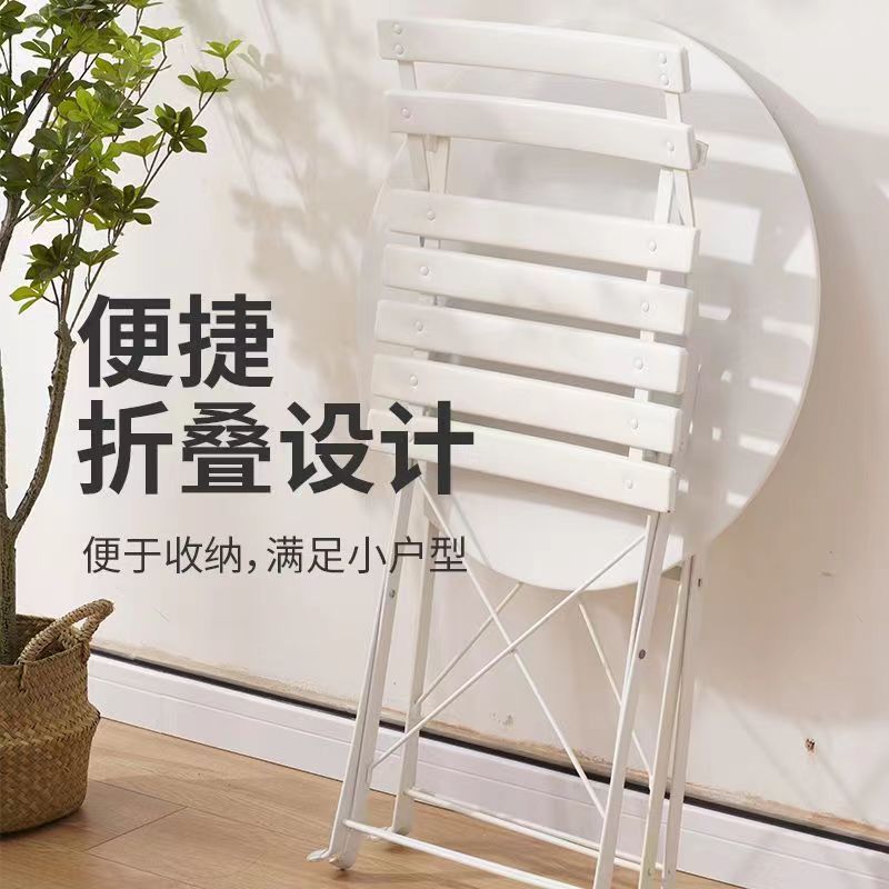 Balcony tea table and chair suitfoldable outdoor courtyard garden open-air casualpopular milk tea shop exterior new table and chairs