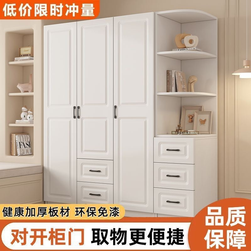 Bedroom wardrobe for homethickenedsmall apartment large capacity double door rental room kids wardrobe sliding door
